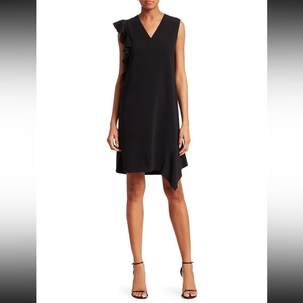 Akirs Punto V Neck Ruffle Sleeve Crepe Dress Size US 12